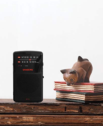 Sangean SR-35 AM/FM Analog Pocket Radio with Built-in Speaker, Black - Image 2