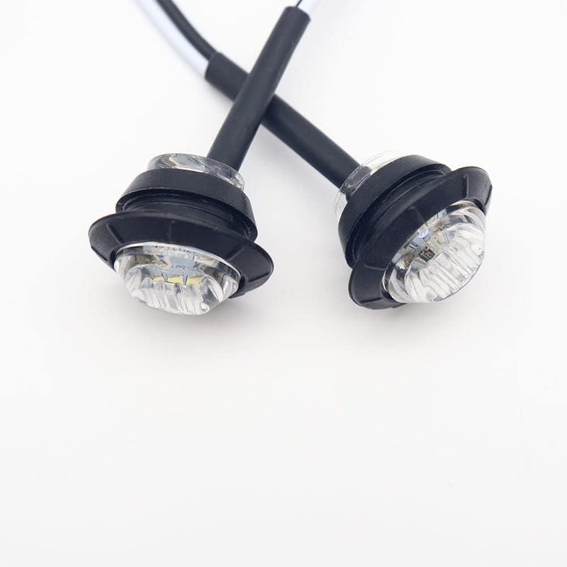 KEING 10 Pack Sealed Waterproof Mini Round 3/4 Inch White LED Marker lights Signal Light 12V for Trailer Truck Bus Pickup Van ATV RV Lorry Caravan, 5 Years Warranty - Image 5