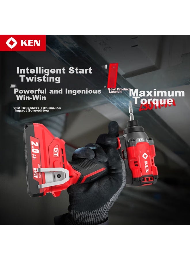 KEN Ruiqi 20v Brushless Lithium-ion Impact Driver 6720, Cordless Impact Driver, 230 Nm Ultra-high Torque Electric Screwdriver - Image 1