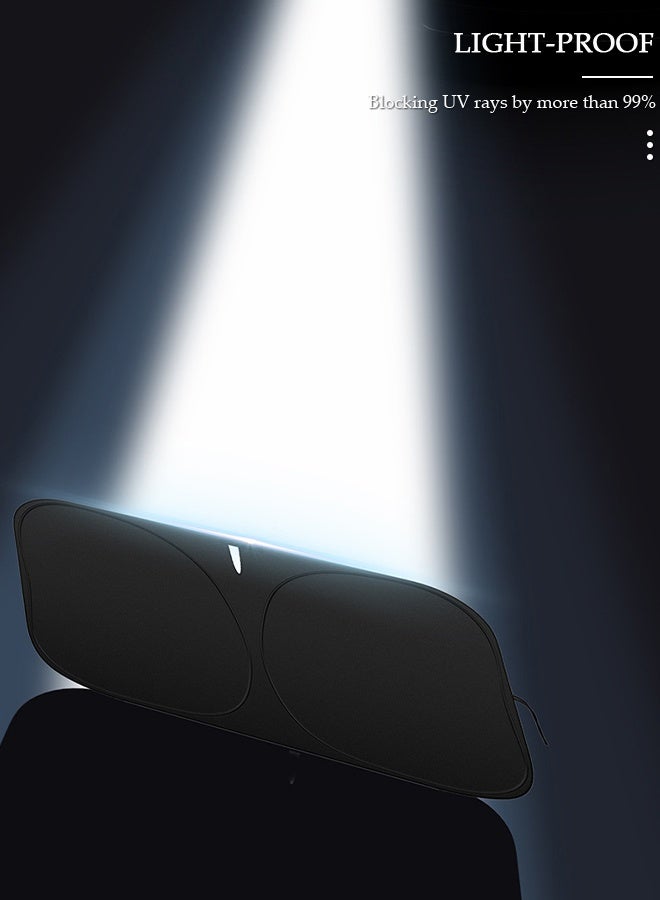 DUNISO Foldable Car Windshield Sun Shade with 4 Side Window Sunshade And Storage Pouch, Fits for Car, SUV, Sedan Front Window Windshields Visor Heat Protection & Interior Cooler to Keep Vehicle Cool - Image 5