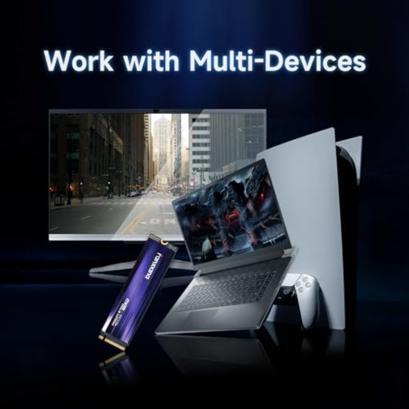 SSD للألعاب PS5، 3D NAND TLC، أسود، سرعة قراءة تسلسلية تصل إلى 7300 ميجابايت/ثانية مع ذاكرة تخزين مؤقت SLC ديناميكية - Image 5