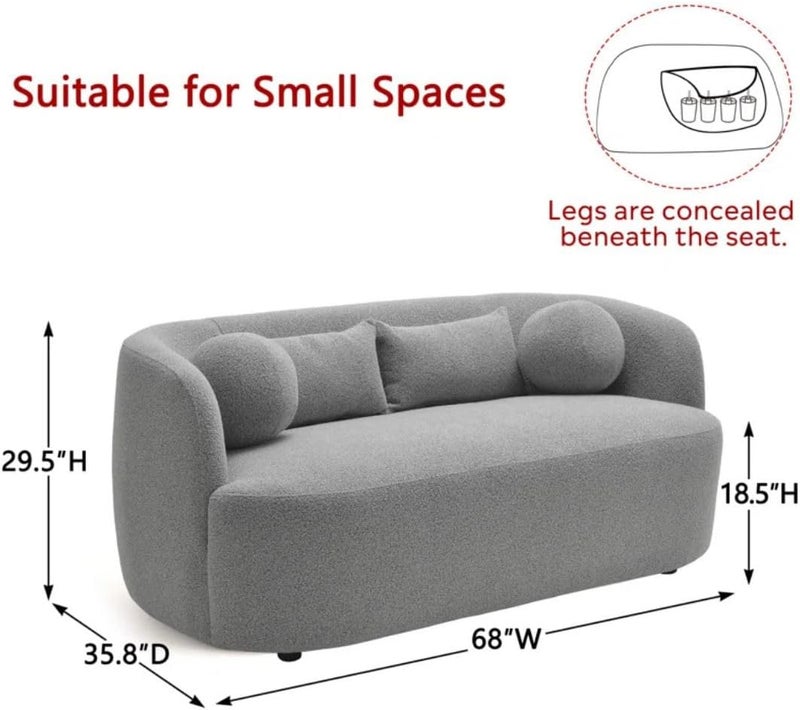 Comfynest Brinae-Style BouclÃ© Loveseat Sofa - Image 2