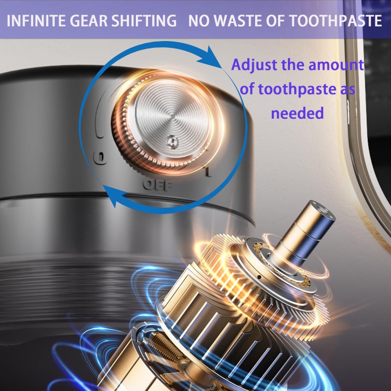 Wekity Toothpaste Squeezer, Bathroom Wall Mounted Electric Toothpaste Dispenser with Adjustable Toothpaste Dispensing Amount, Automatic Toothpaste Dispenser for Adults and Kids (Black) - Image 4