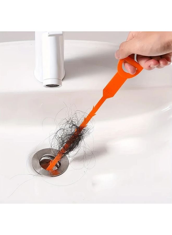 Orange Drain Hair Remover Tool For Sewer Kitchen Sink And Bathroom Tub - Image 2
