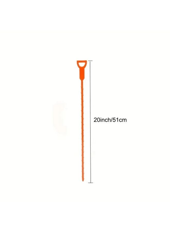 Orange Drain Hair Remover Tool For Sewer Kitchen Sink And Bathroom Tub - Image 3