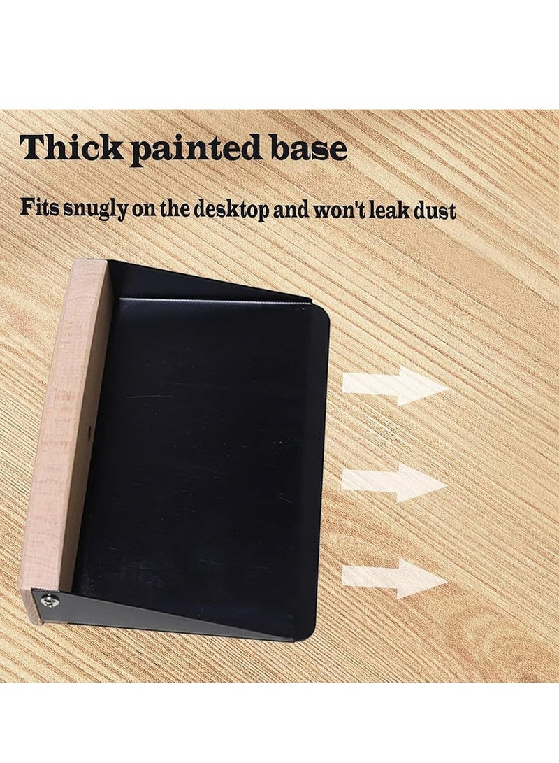 Oasisgalore Mini Metal Dustpan & Brush Set: Wooden Handle, Portable for Countertop Cleaning. - Image 5