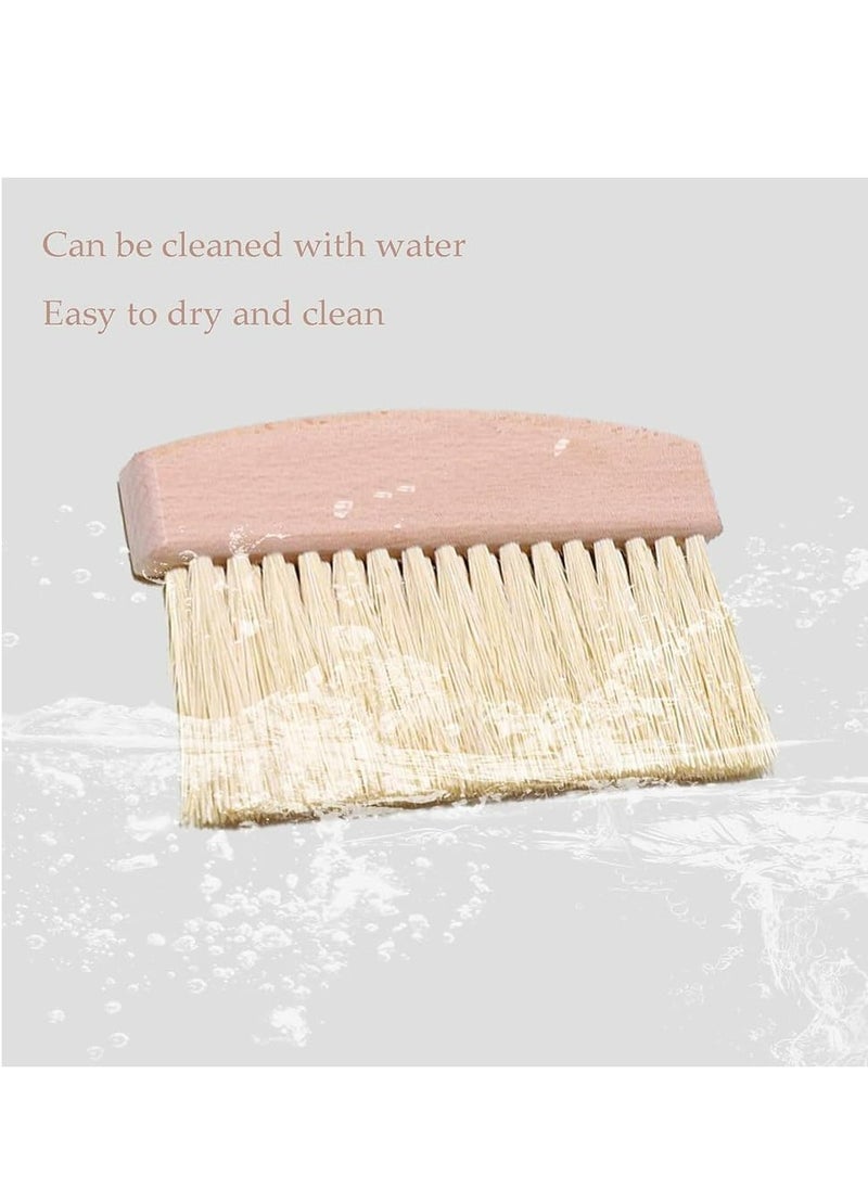 Mini Metal Dustpan & Brush Set: Wooden Handle, Portable for Countertop Cleaning.
