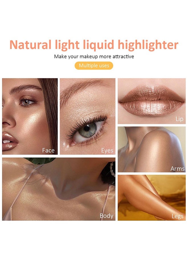 Miss Lara Liquid Highlighter, Face Body Luminizer, Liquid Illuminator Body Shimmer Oil, Moisturizing Bronzer Highlighter Smooth Shine Highlight Glow Makeup, Waterproof Body Shimmering Glitter - Image 3
