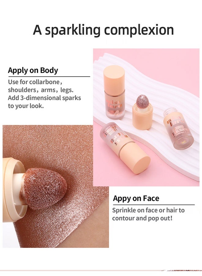 Miss Lara Liquid Highlighter, Face Body Luminizer, Liquid Illuminator Body Shimmer Oil, Moisturizing Bronzer Highlighter Smooth Shine Highlight Glow Makeup, Waterproof Body Shimmering Glitter - Image 5