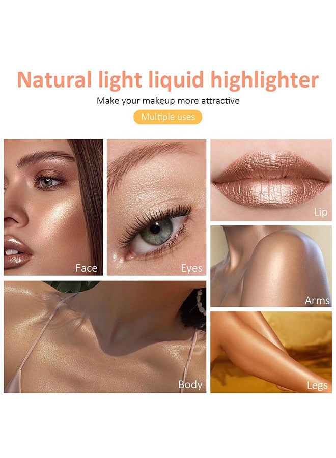 pudaier Face Body Luminizer, Liquid Illuminator Body Shimmer Oil, Moisturizing Bronzer Highlighter Smooth Shine Highlight Glow Makeup, Waterproof Body Shimmering Glitter  - Image 4