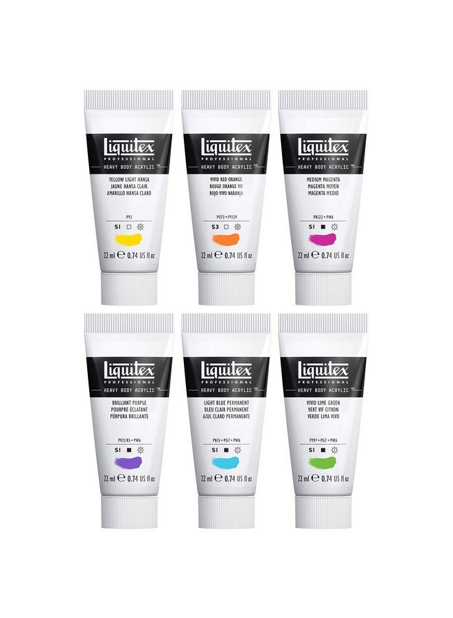 ليكويتيكس طلاء أكريليك احترافي ثقيل من ليكويتكس، 6 × 22 مل (0.74 أونصة)، مجموعة ألوان زاهية - Image 2