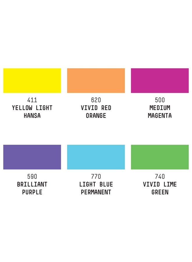 ليكويتيكس طلاء أكريليك احترافي ثقيل من ليكويتكس، 6 × 22 مل (0.74 أونصة)، مجموعة ألوان زاهية - Image 3