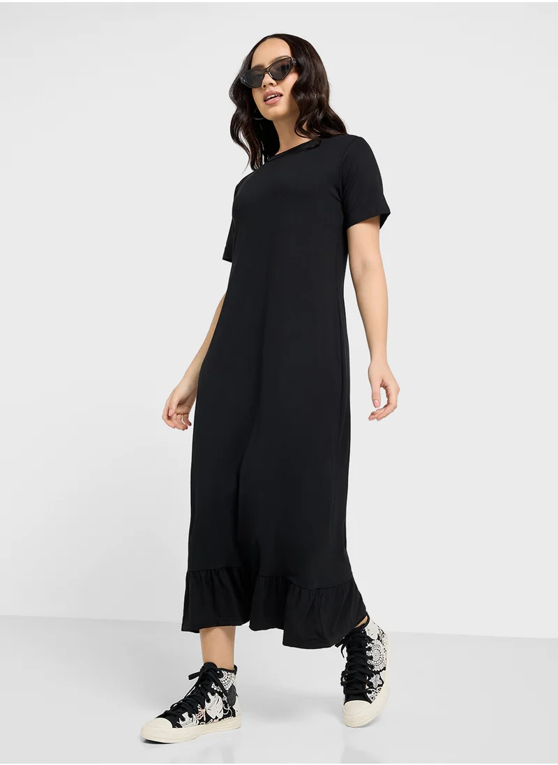 جينجر بيسيكس Frill Hem T-Shirt Dress