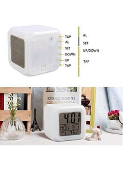 H&D PIPALIYA HD PIPALIYA Digital Automatic 7 Colour Changing LED Alarm Clock with Date Time Temperature Night Light Alarm and Sleeping Munition Display Time Multicolor Pack of 1  - Image 4