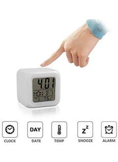 H&D PIPALIYA HD PIPALIYA Digital Automatic 7 Colour Changing LED Alarm Clock with Date Time Temperature Night Light Alarm and Sleeping Munition Display Time Multicolor Pack of 1  - Image 5