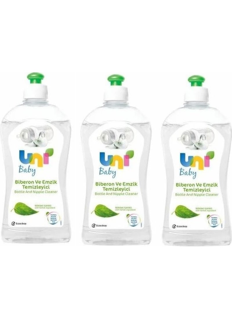 Uni baby Bottle and Nipple Cleaner 500 Ml * 3 Pieces 