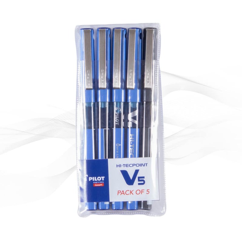 PILOT قلم حبر سائل رولر بال من هاي-تيك بوينت V5 0.5 مم ذو نقطة دقيقة جداً | عبوة من 12 (4 أزرق + 2 أسود) - Image 5