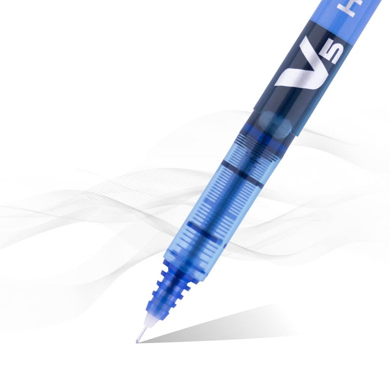 PILOT قلم حبر سائل رولر بال من هاي-تيك بوينت V5 0.5 مم ذو نقطة دقيقة جداً | عبوة من 12 (4 أزرق + 2 أسود) - Image 4