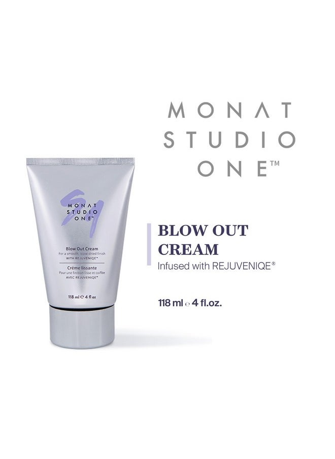 monat Studio One Blow Out Cream Anti Frizz Hair Care/Hair Cream Helps Smooth And Soften Hair While Using Heat Hair Styling Products. Thermal/Heat Protectant For Hair Net Wt. 118 Ml / 4 Fl. Oz.  - Image 3
