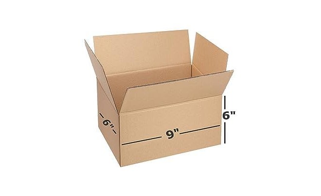 SecureShip 9 x 6 x 6 Corrugated Cardboard 3 Ply Box For Packing, Moving, Shipping, Gifting, Multi Propose Use (Pack of 25) - Image 1