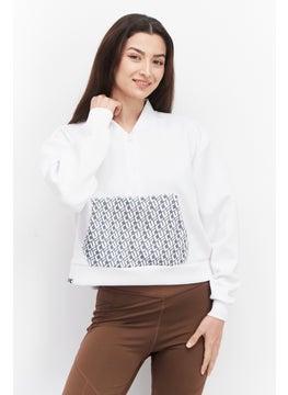 Women Sportswear Fit Long Sleeves Running Sweatshirt, White
