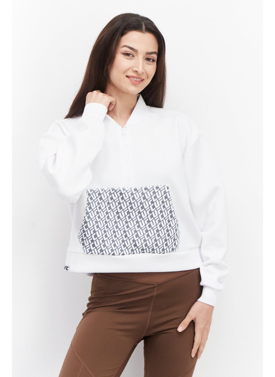 Ufc - Women Sportswear Fit Long Sleeves Running Sweatshirt, White - Image 1