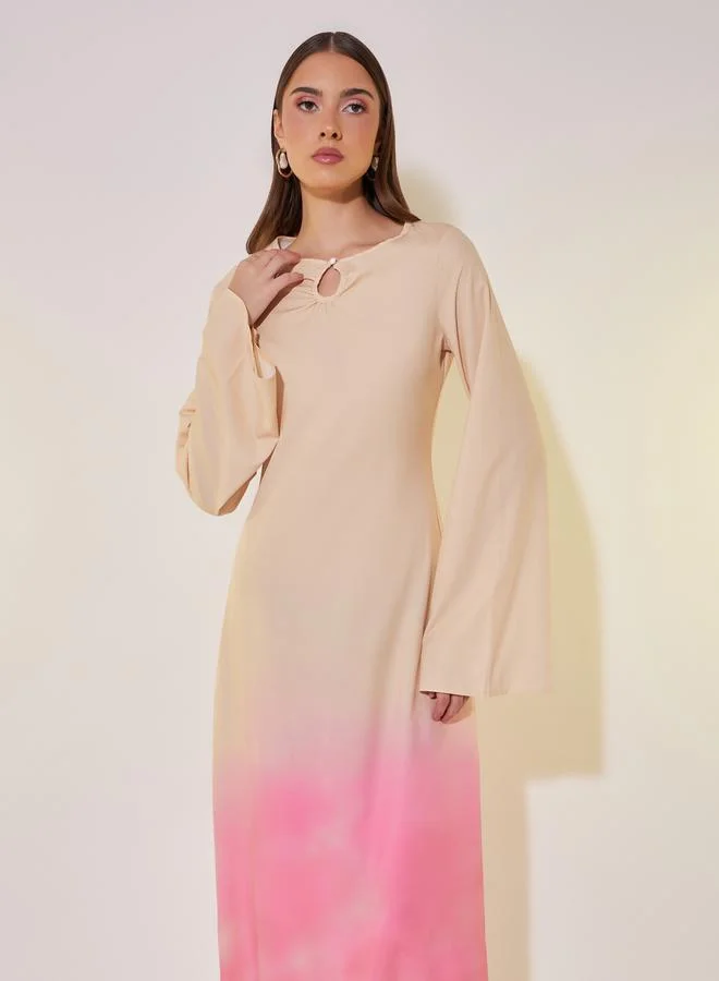 Take Two Ombre Print A-Line Maxi Dress