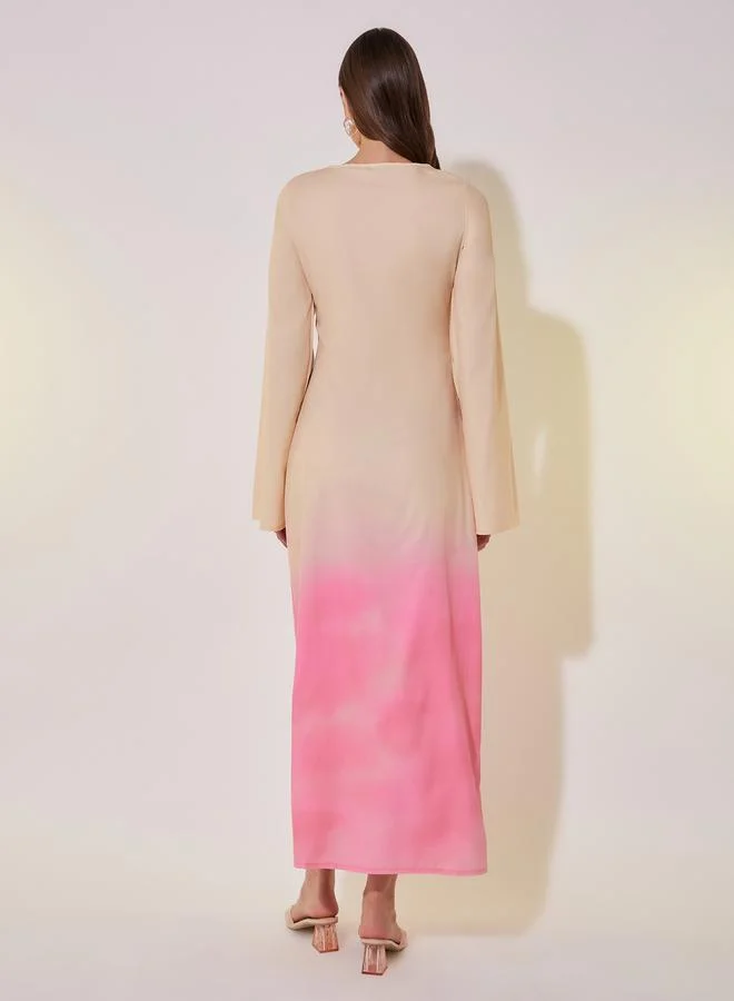 Take Two Ombre Print A-Line Maxi Dress