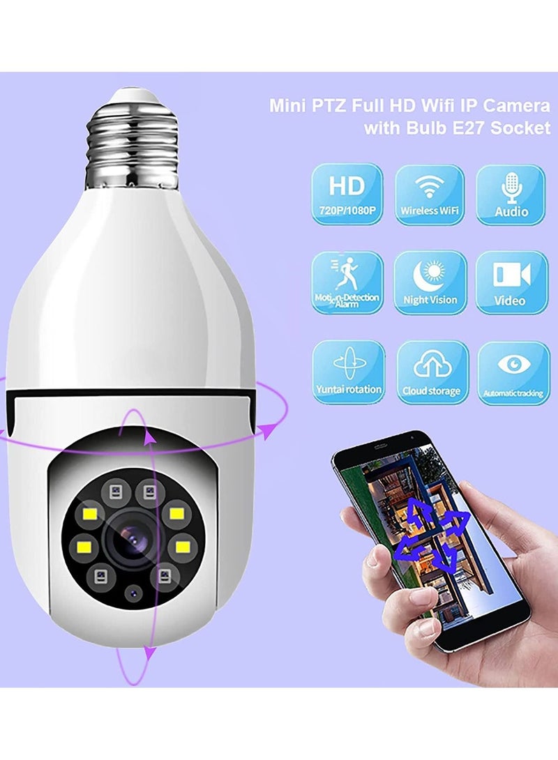 DubaiGallery Light Bulb Security Camera 360 Degree, Full HD 1080p Wireless Wifi Light Bulb Camera, Night Vision Home Security Camera, Remote Access, Home Security Camera Indoor - Image 3