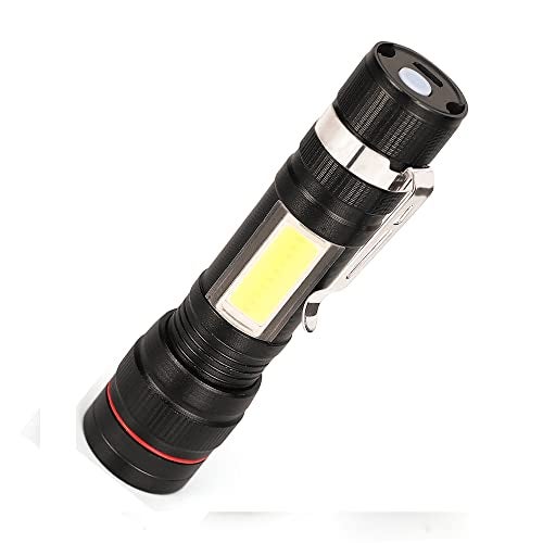 Care4 Care 4 Flashlight, LED USB Direct Charge Convex Lens Torch, 3 Modes with Powerful T6 and COB Waterproof Hand Torch,Adjustable Focal Length for Camping Travelling (Multicolor) - Image 1