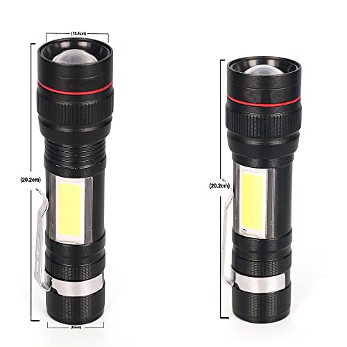 Care4 Care 4 Flashlight, LED USB Direct Charge Convex Lens Torch, 3 Modes with Powerful T6 and COB Waterproof Hand Torch,Adjustable Focal Length for Camping Travelling (Multicolor) - Image 5