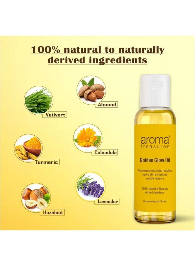 Aroma Treasures Golden Glow Face Oil For Glowing Skin Suitable For Normal To Dry Skin 50Ml - Image 3