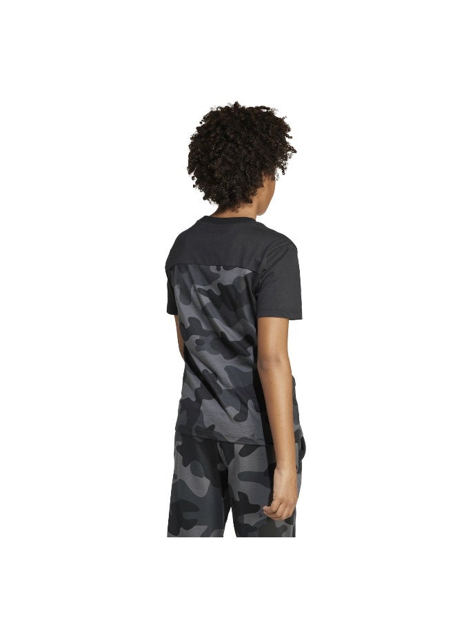 Adidas J Camo T Black Training T-Shirts For Junior 9-10Y - Image 3