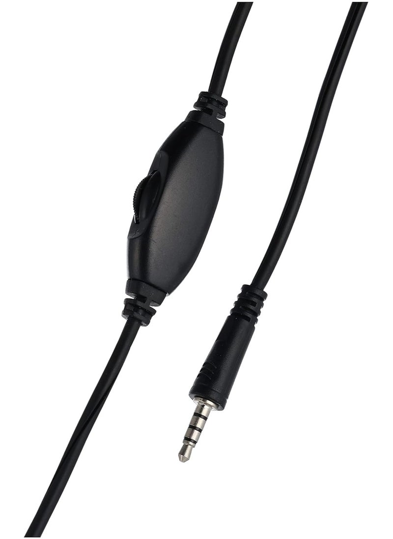 Gigamax - Multimedia stereo headphones. Integrated volume control located on headset cord. Adjustable microphone arm , 3.5mm plug , GM530 deep bass and comfortable design , soft headset caps with leather headband for DVD player , TV and PC - Black - Image 1
