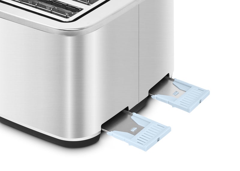 Morphy Richards Motive 4 Slice Toaster, Browning Controls, Reheat, Cancel and Defrost Settings, Bread Lever, Removable Crumb Tray, Electromagnet Cover, 1600W, Brushed Steel, 242800 - Image 5