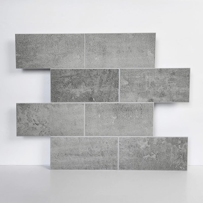 COLAMO Luxury 10PCS Peel and Stick Backsplash, Medium Gray Peel and Stick Wall Tile for Kitchen Backsplash, Faux Stone Large Subway Tile Stick on Backsplash for Bathroom,RV,Accent Wall - Image 1