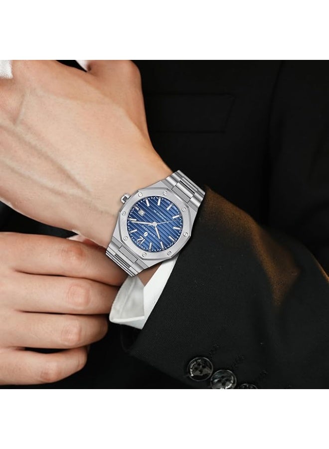 Sapphero Watch Men Automatic Mechanical Watches for Men Date Luxury Analog 50 Meters Waterproof Business Sports Stainless Steel Strap Gifts - Image 2