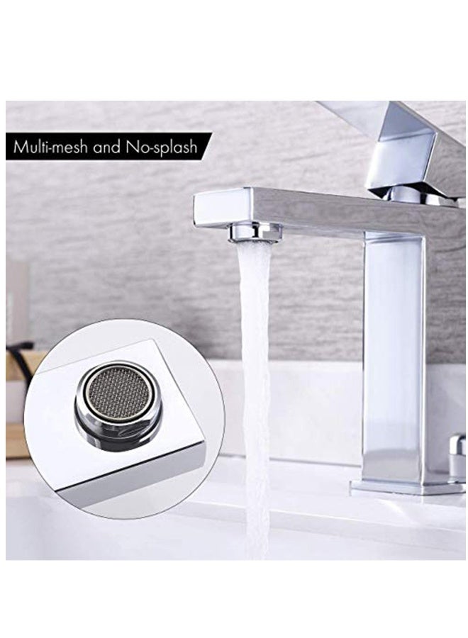 3 Pack Tap Aerators 24mm Replacement Part Brass Male Spout Threaded Aerator with Gasket Polished Chrome  for Faucet Kitchen Bathroom - Image 3