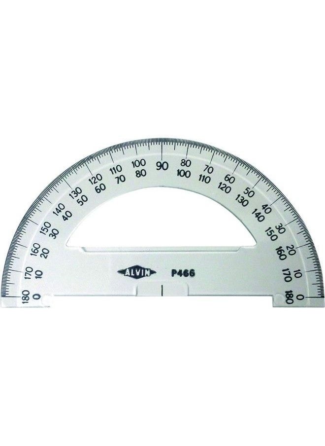Alvin - P466 6" Semicircular Protractors 0.09" Thick Clear Plastic School Or Drafting Use - Image 1