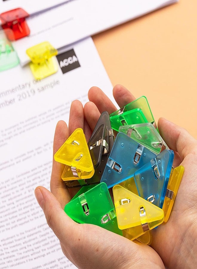 ECHSRT Triangle Pepar Cleep, Document Holder, Bookmarks, Peper Corner Clipss, Binder, Snack/peper Clam clipss/Handheld pepar clipss (Multicolor) (Corner Clips - 10) - Image 5