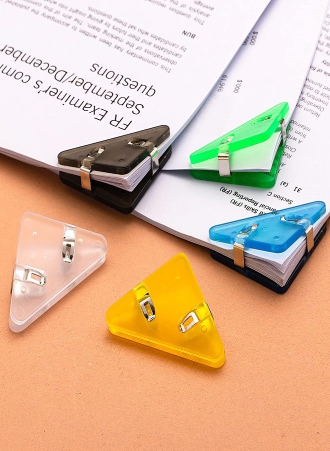 ECHSRT Triangle Pepar Cleep, Document Holder, Bookmarks, Peper Corner Clipss, Binder, Snack/peper Clam clipss/Handheld pepar clipss (Multicolor) (Corner Clips - 10) - Image 3