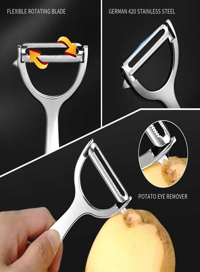 MAD SHARK Ultra Sharp Vegetable Peelers for Kitchen 10 Years No Rust Stainless Steel Serrated Potato Peeler Easy to Use Y Peeler with Durable Non-Slip Ergonomic Grips for Carrots, Fruits, Veggie - Image 5