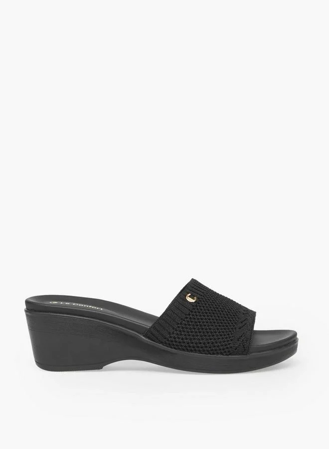 Le Confort BLACK Women Wedge Heel Sandals for Women | Best Price UAE