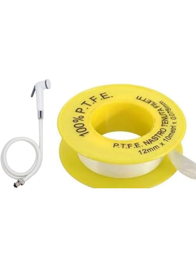 Abbasali Pack Of 2 Shattaf Shut Off Hand Shower Stainless Steel Bidet Sprayer With Hose - Image 1