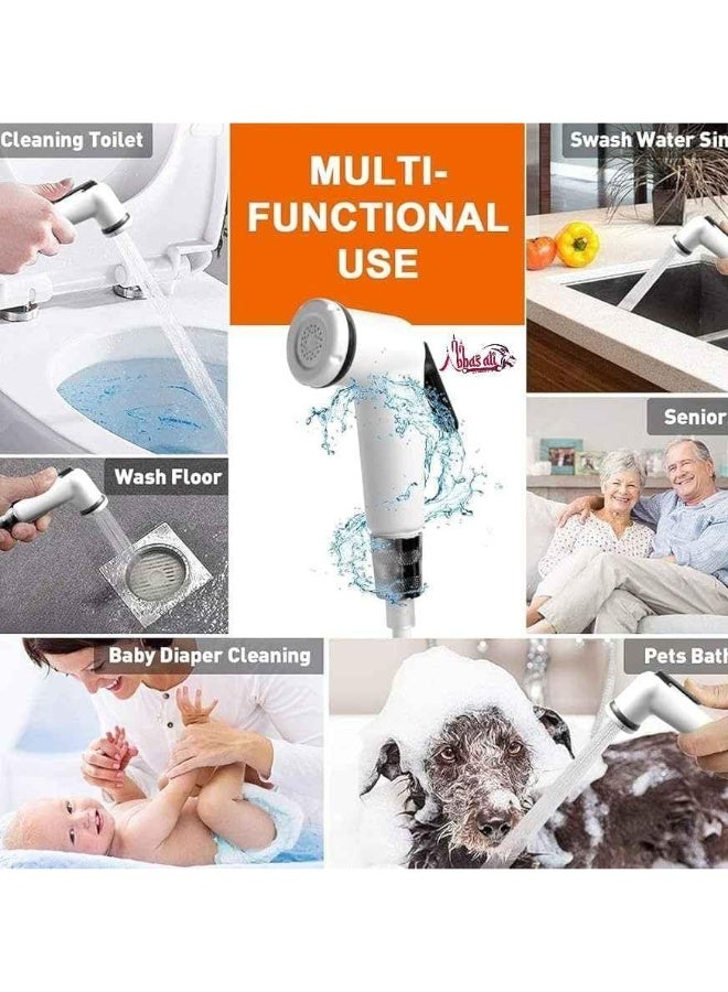 Abbasali Pack Of 2 Shattaf Shut Off Hand Shower Stainless Steel Bidet Sprayer With Hose - Image 3