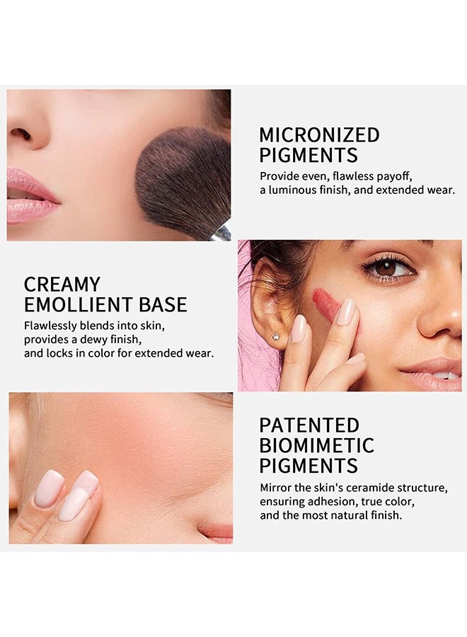 Julystar 3 Color Sweet Cheeks Blush-3 Colors Facial Blush Palette, 1 Piece Multi Purpose Blusher Facial Highlighter Contour Makeup Palette, Matte Shimmer Pearly Blusher Palette - Image 3