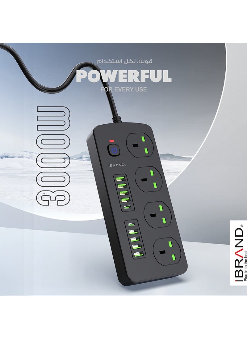 أي براند محول تمديد طاقة 3000 واط مع مخرجات 8USB و2PD  - Image 2