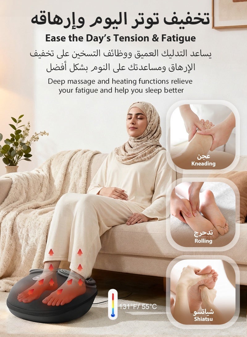 ميدكرسور جهاز تدليك القدمين من Medcursor مع وظيفة تسخين، جهاز تدليك بالعجن العميق، إعدادات متعددة المستويات وشدة قابلة للتعديل للاستخدام المنزلي أو في المكتب (أسود) - Image 5