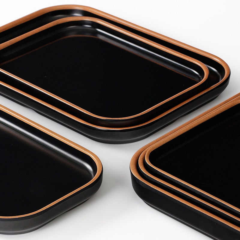 Melamine Tableware Simple Plate Rectangular Barbecue Plate Pot Restaurant Dish Plate Imitation Porcelain Plastic Plate Dinner Plate Commercial Fall-Resistant - Image 5