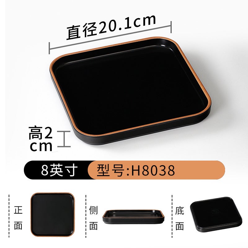 Melamine Tableware Simple Plate Rectangular Barbecue Plate Pot Restaurant Dish Plate Imitation Porcelain Plastic Plate Dinner Plate Commercial Fall-Resistant - Image 1